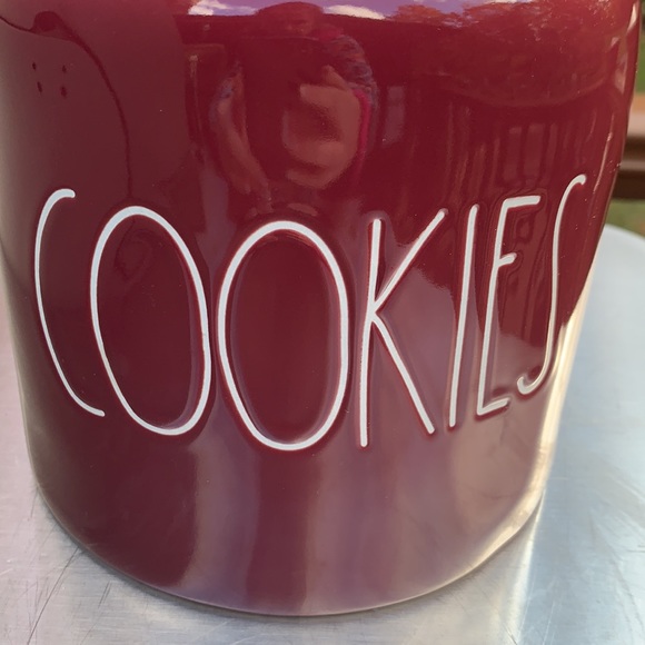 New Burgundy Rae Dunn COOKIES Canister - Picture 2 of 8